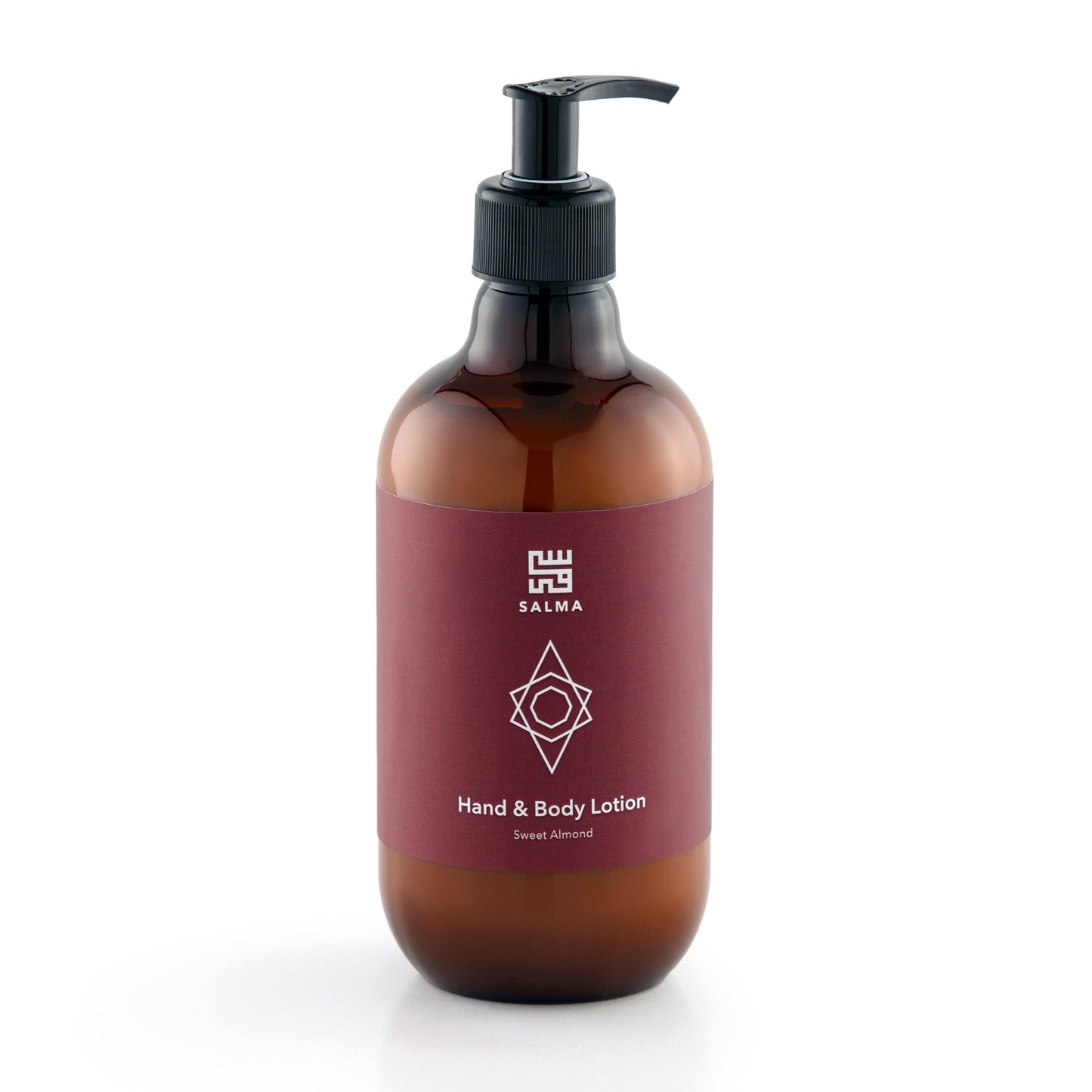 Bottle of Salma Loves Beauty sweet almond hand and body lotion
