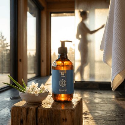 500ml bottle of Salma Loves Beauty pure jasmine shower gel
