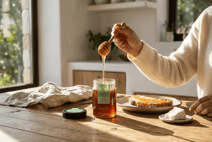 Jar of L'Atelier Du Miel Shouwen Valley raw honey from Lebanese wildflowers