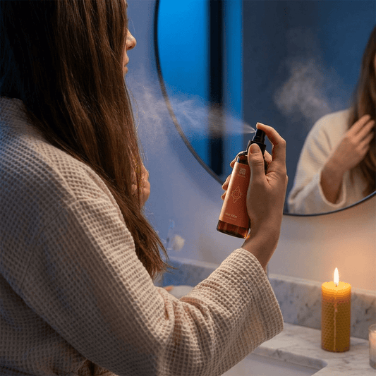 Sweet Almond Hair Mist - Hydrating Shine Ritual | The Earthen Hollow - The Earthen Hollow