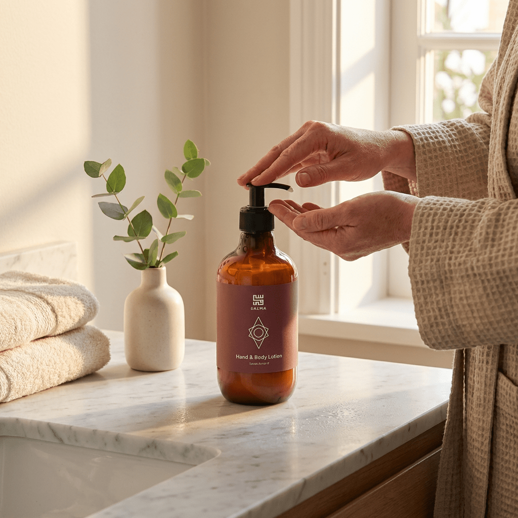 Bottle of Salma Loves Beauty sweet almond hand and body lotion
