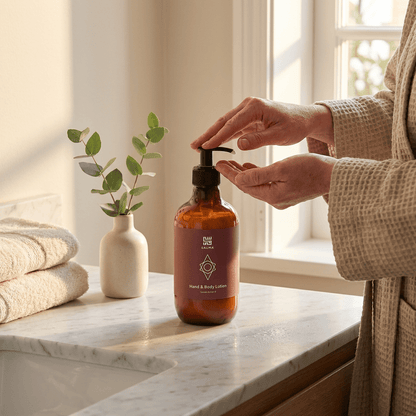 Bottle of Salma Loves Beauty sweet almond hand and body lotion