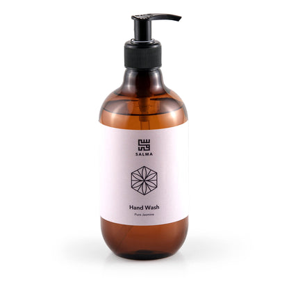 Bottle of Salma Loves Beauty moisturizing jasmine hand wash with aloe
