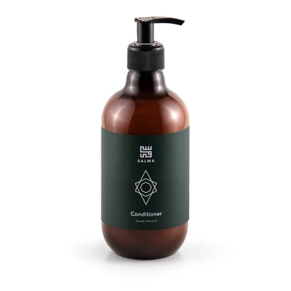 Bottle of Salma Loves Beauty sweet almond hair conditioner